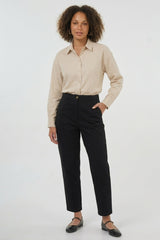 High-Waist Stoffhose im Tapered Fit
