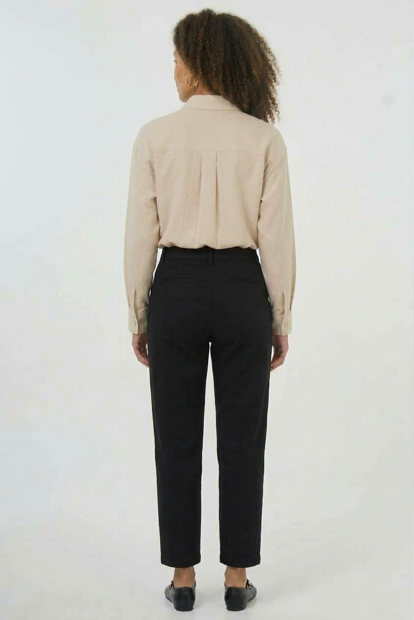High-Waist Stoffhose im Tapered Fit