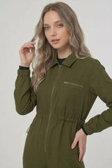 Tencel-Tunika mit Reißverschluss und Taillenzug