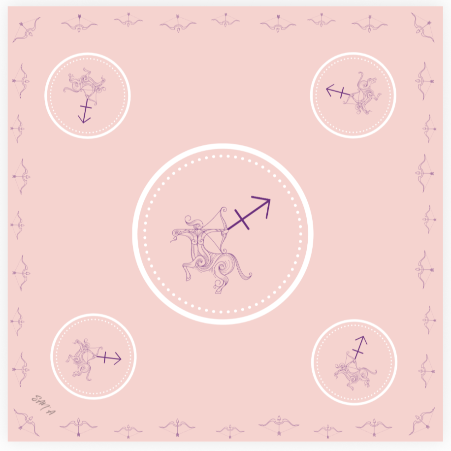 Polysilk Satin-Halstuch „Horoskop-Edition“