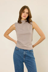 High-Neck Baumwoll-Top