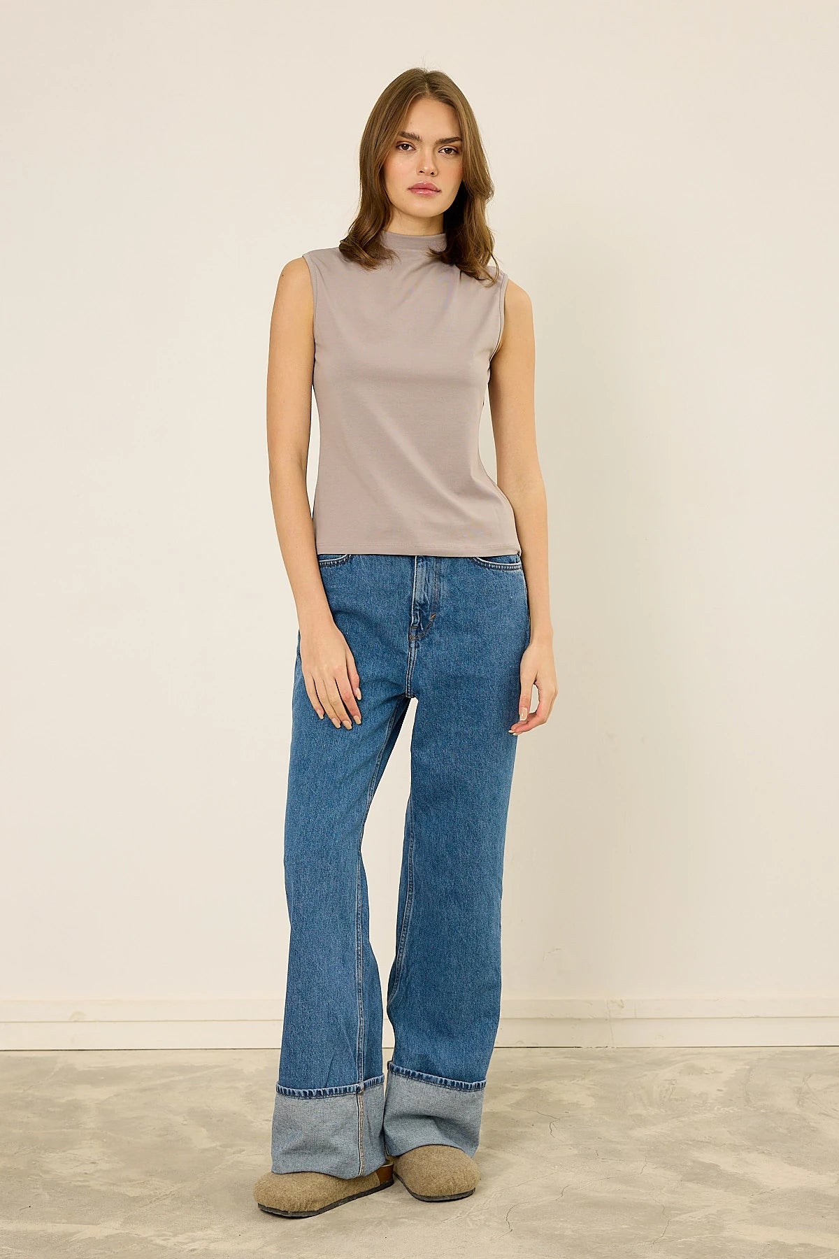 High-Neck Baumwoll-Top