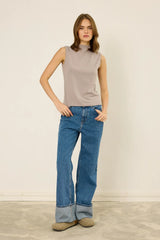 High-Neck Baumwoll-Top