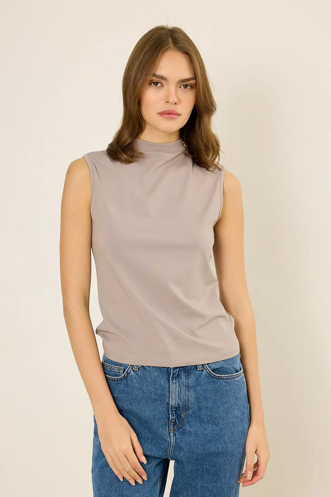 High-Neck Baumwoll-Top