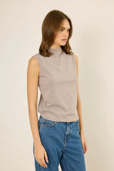 High-Neck Baumwoll-Top