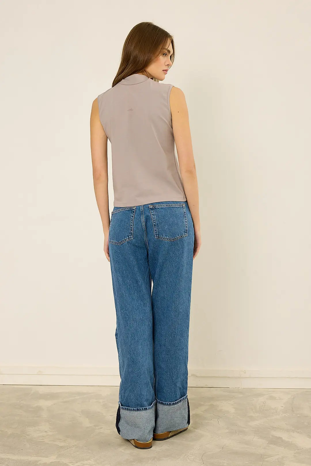 High-Neck Baumwoll-Top