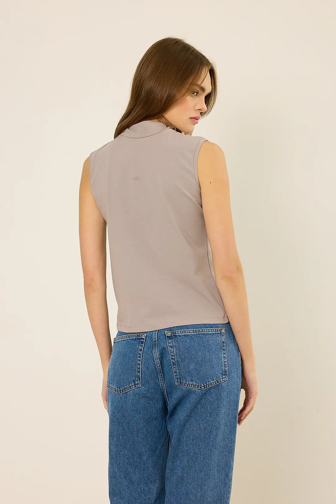 High-Neck Baumwoll-Top