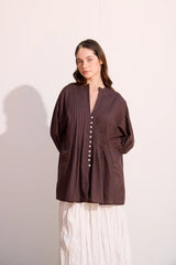 Voile-Bluse mit Biesen-Deko