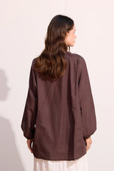 Voile-Bluse mit Biesen-Deko