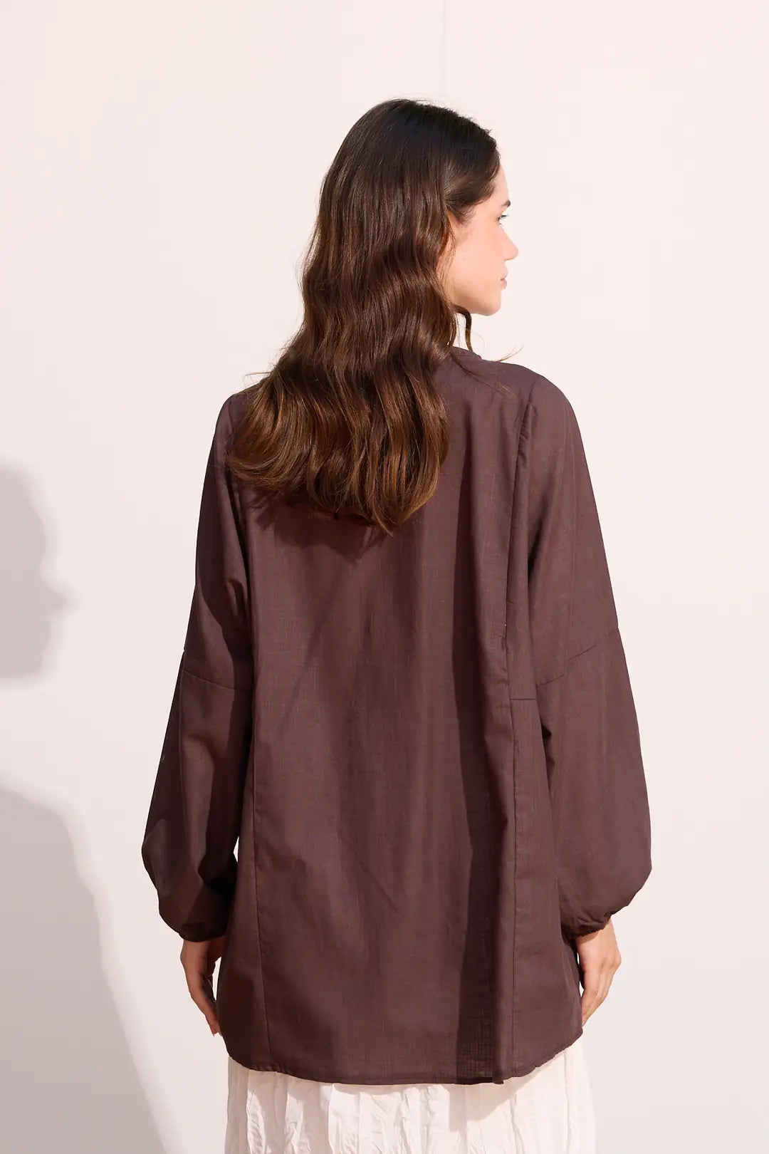 Voile-Bluse mit Biesen-Deko