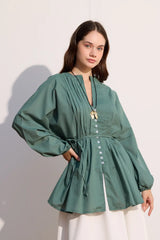 Voile-Bluse mit Biesen-Deko