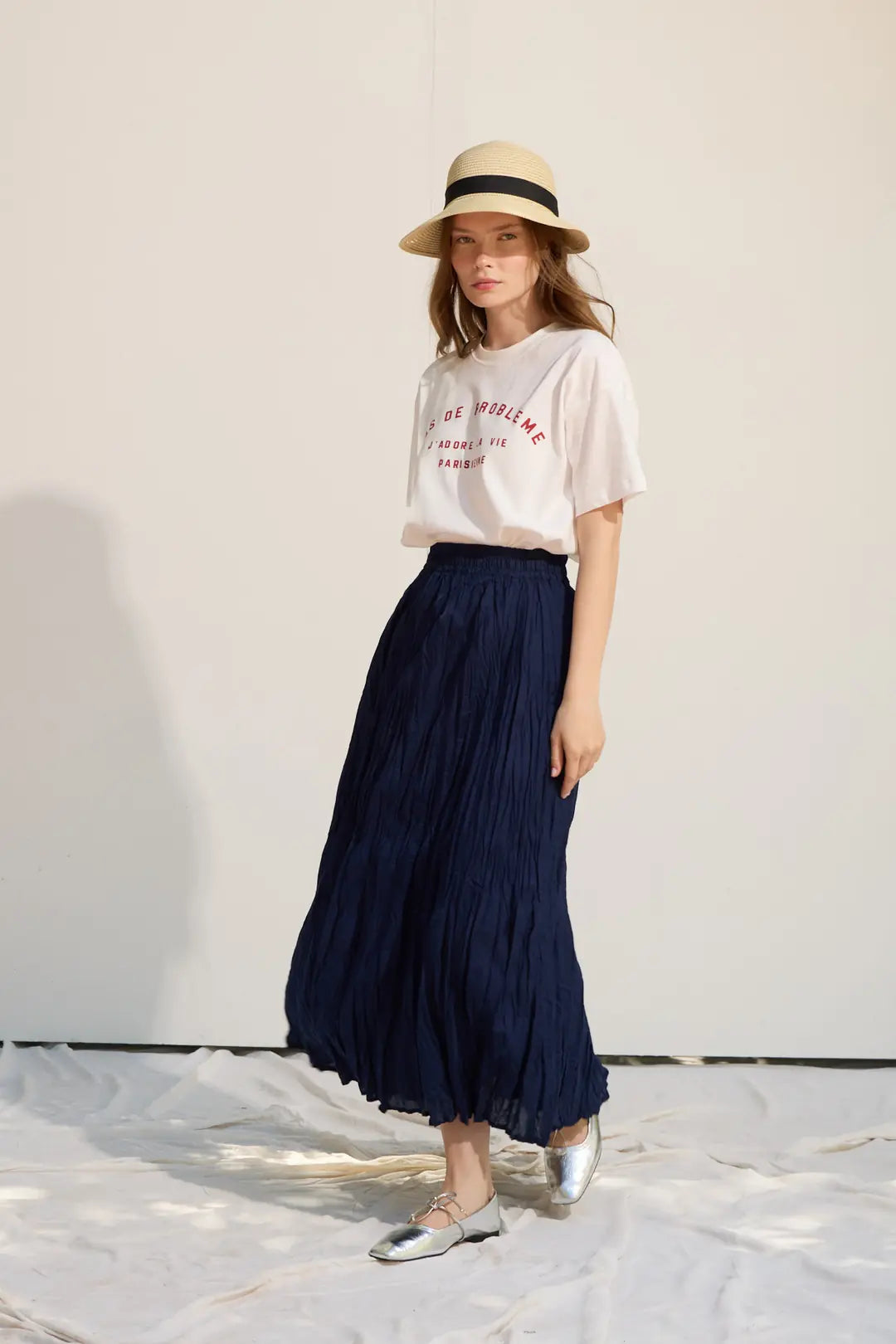 Premium maxi crash skirt made of light voile fabric