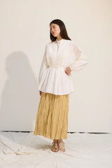 Voile-Bluse mit Biesen-Deko
