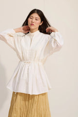Voile-Bluse mit Biesen-Deko