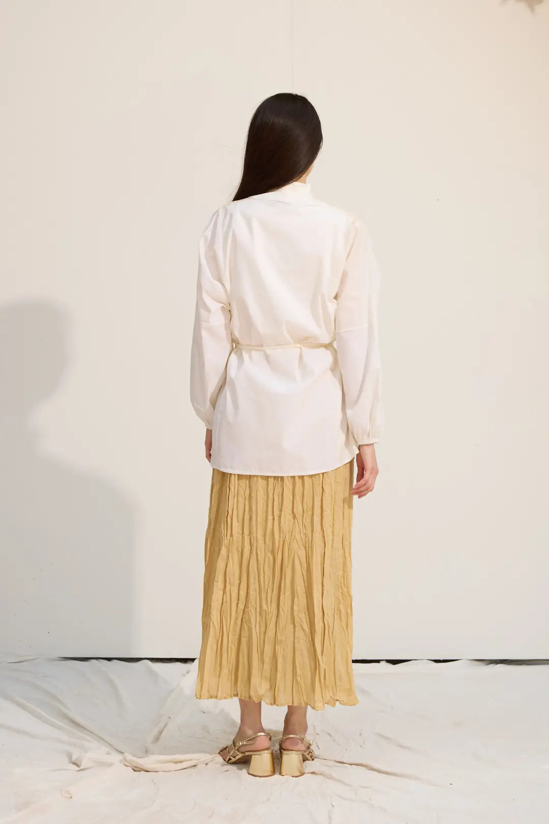 Voile-Bluse mit Biesen-Deko