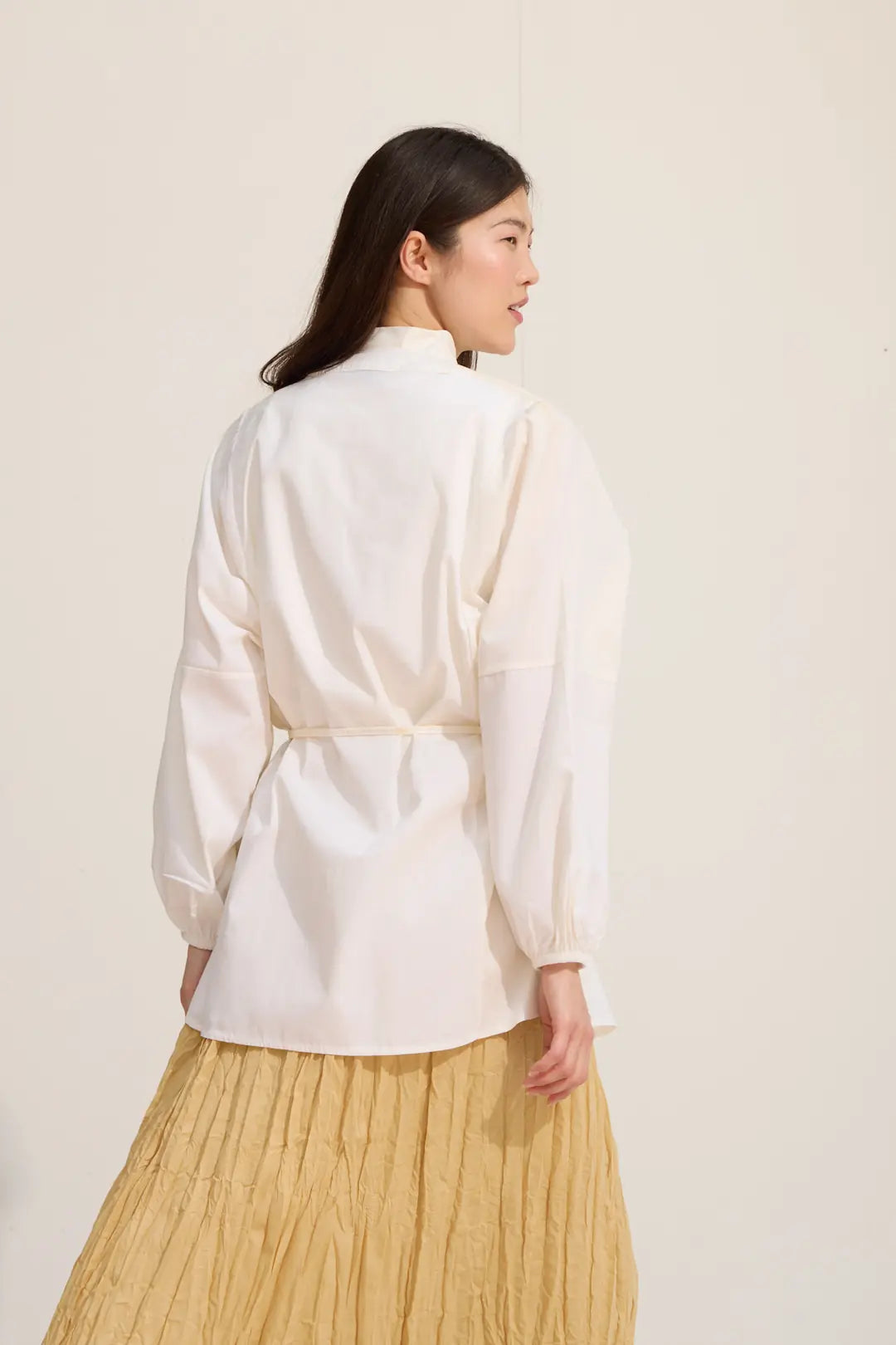 Voile-Bluse mit Biesen-Deko