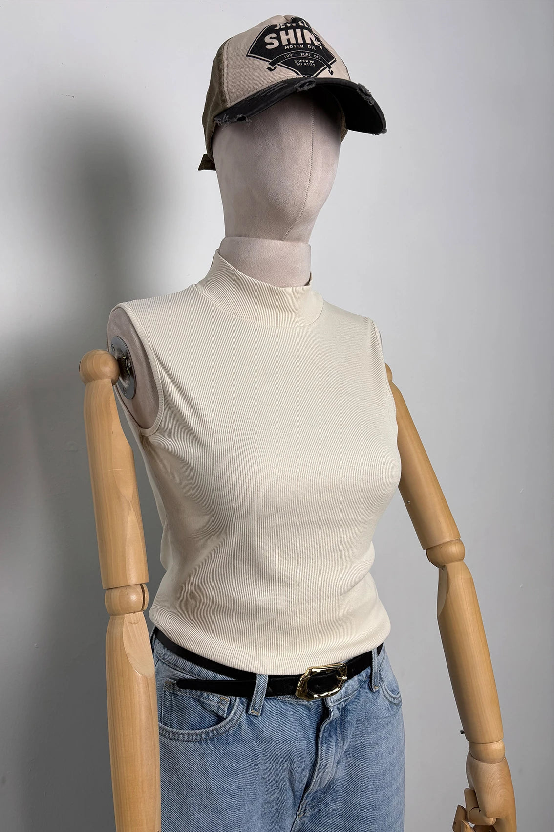 High-Neck Cotton Top