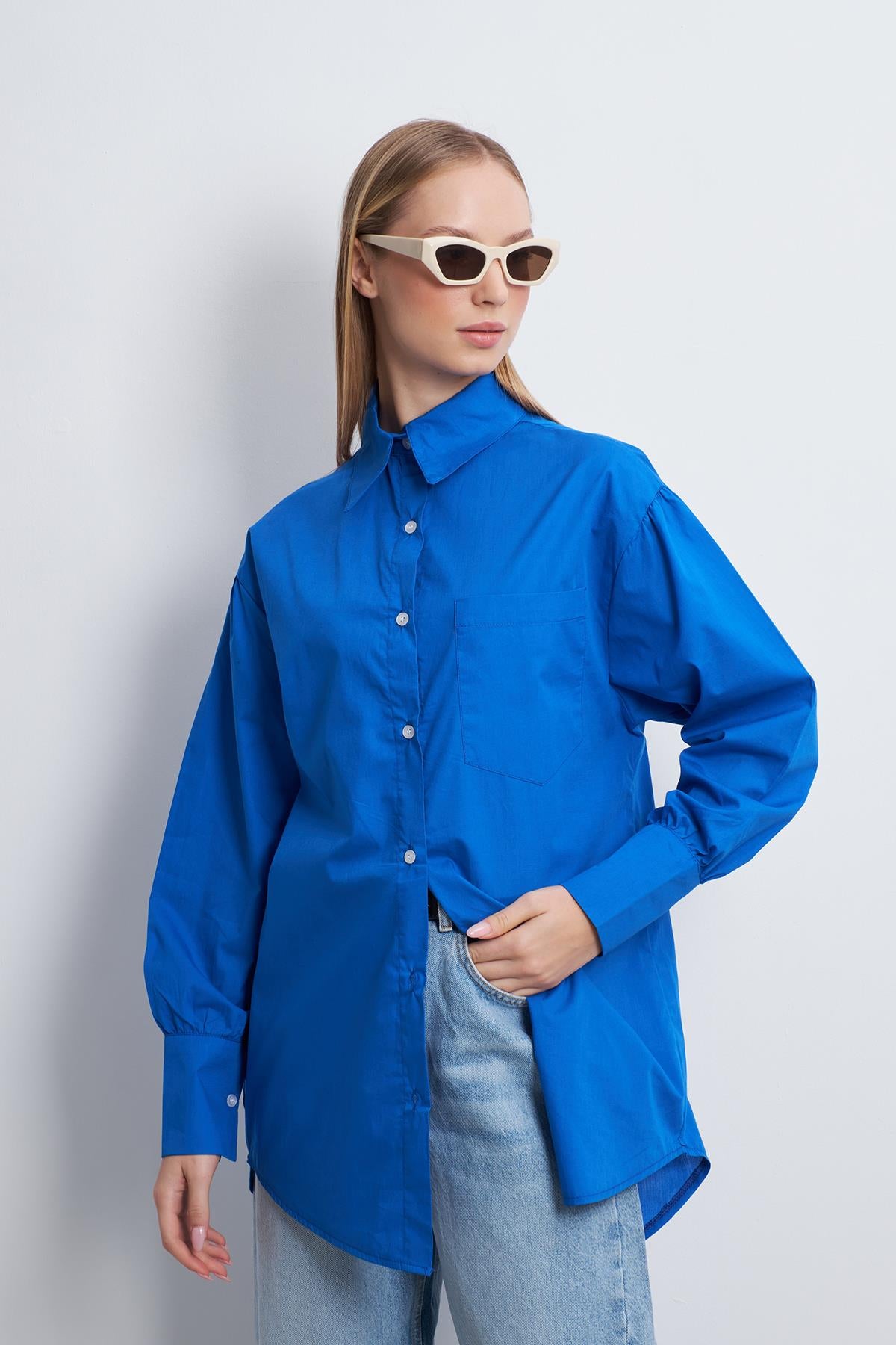 Gestreifte Boyfriend-Bluse aus Baumwolle