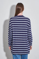Streifen-Long-Tunika im Loose-Fit 80 cm