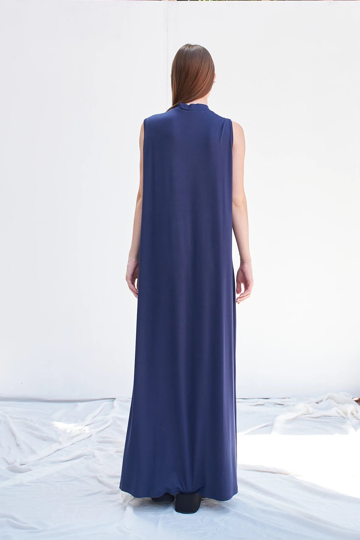 Ärmelloses Basic Maxikleid aus Baumwolle