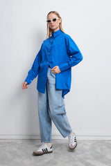 Gestreifte Boyfriend-Bluse aus Baumwolle