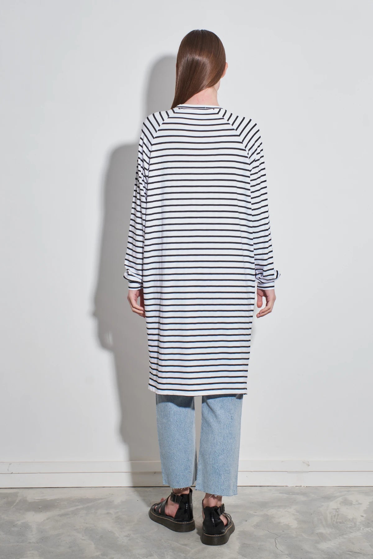 Streifen-Long-Tunika im Loose-Fit 100cm
