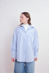 Gestreifte Boyfriend-Bluse aus Baumwolle