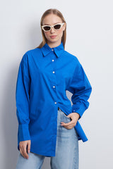 Gestreifte Boyfriend-Bluse aus Baumwolle