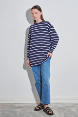 Streifen-Long-Tunika im Loose-Fit 80 cm
