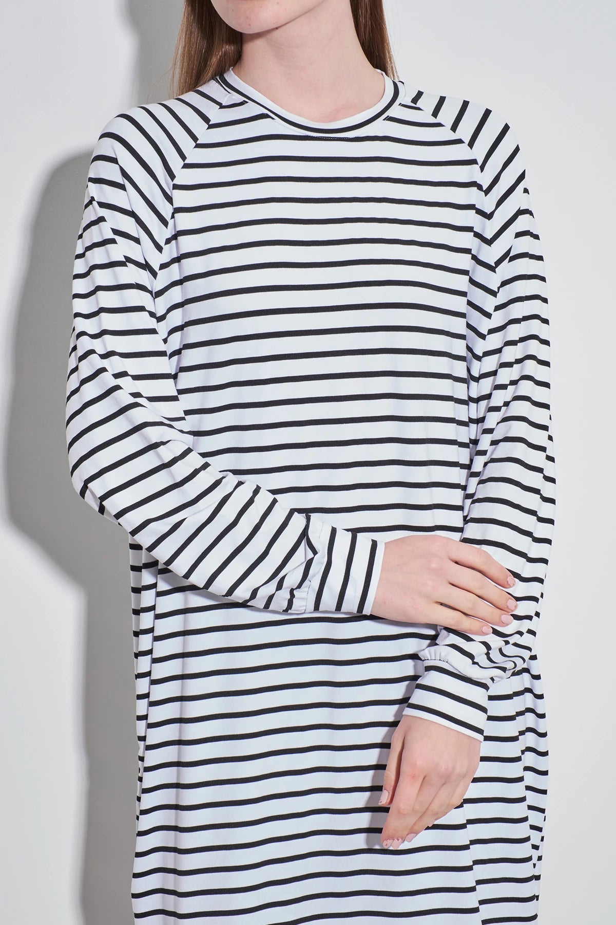 Streifen-Long-Tunika im Loose-Fit 100cm