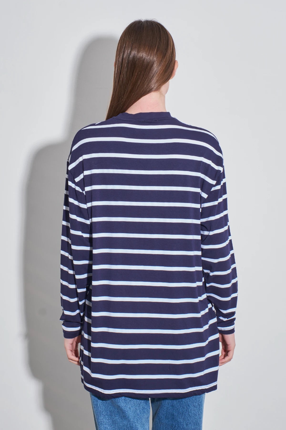 Streifen-Long-Tunika im Loose-Fit 80 cm