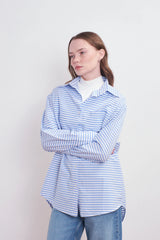 Gestreifte Boyfriend-Bluse aus Baumwolle
