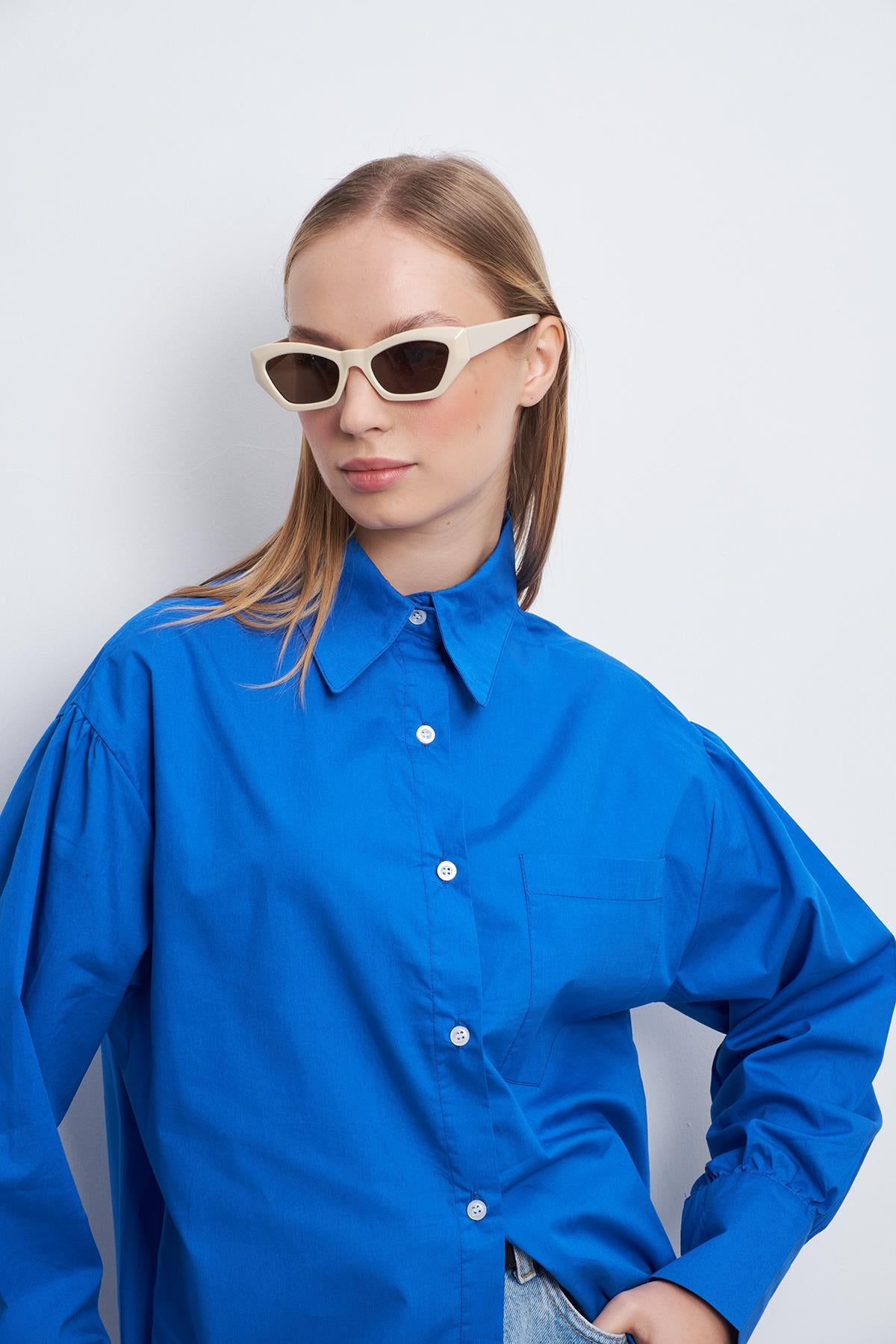 Gestreifte Boyfriend-Bluse aus Baumwolle