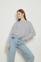 Streifen-Long-Tunika im Loose-Fit 80 cm
