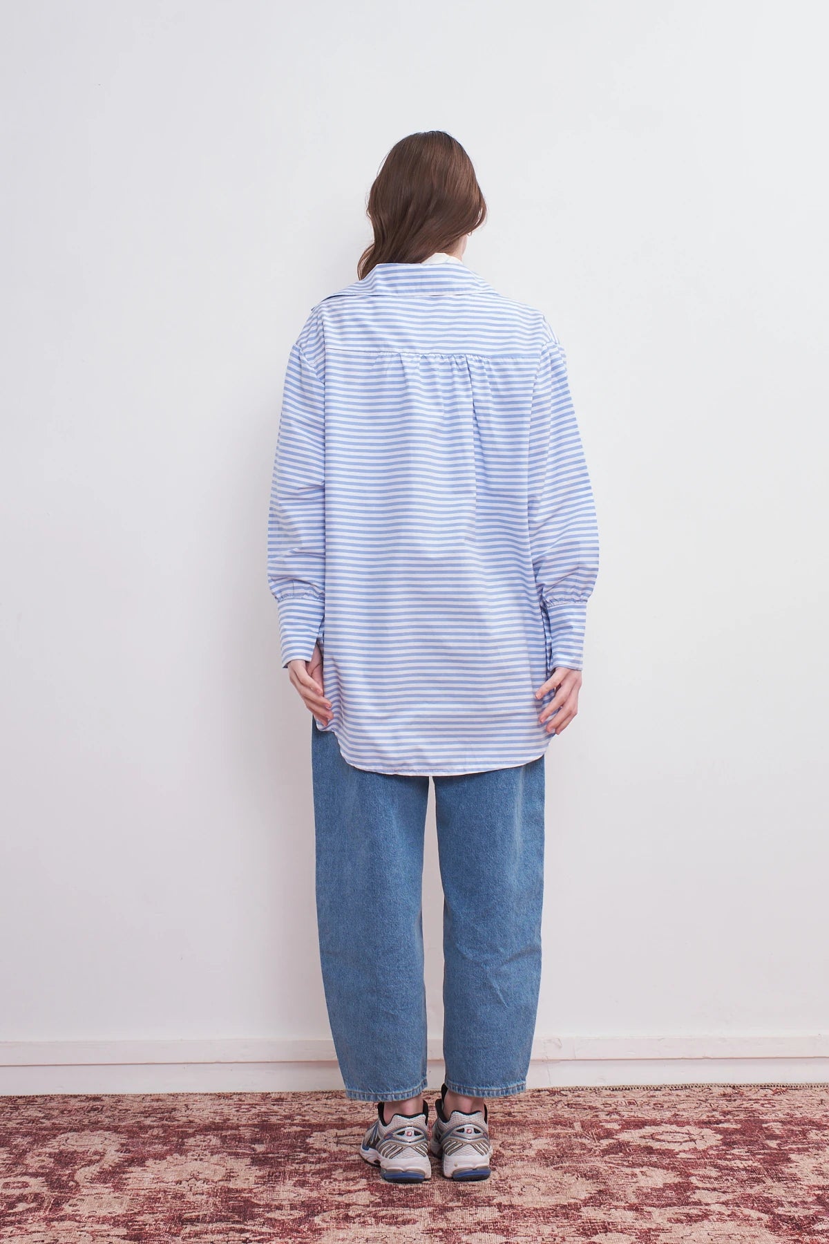 Gestreifte Boyfriend-Bluse aus Baumwolle
