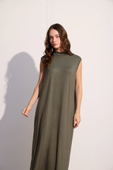 Ärmelloses Basic Maxikleid aus Baumwolle