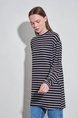 Streifen-Long-Tunika im Loose-Fit 80 cm