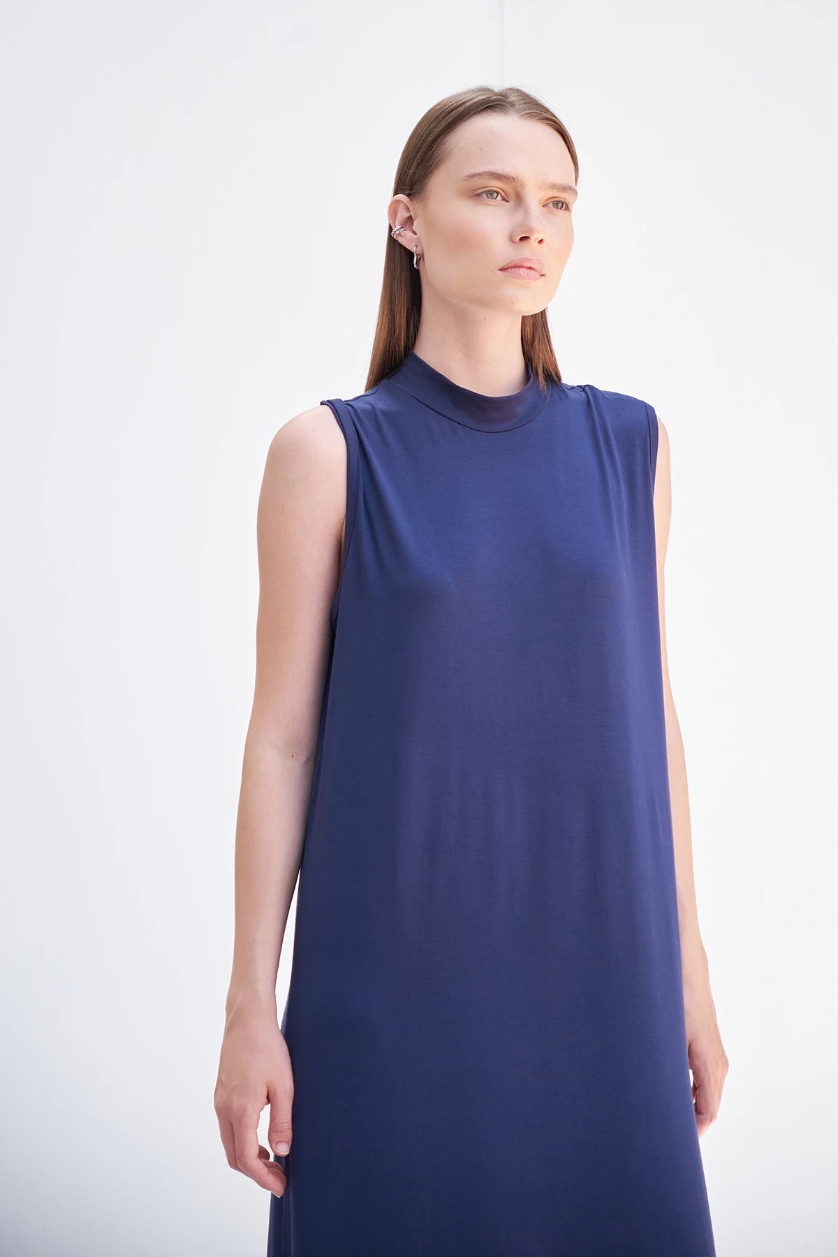 Ärmelloses Basic Maxikleid aus Baumwolle