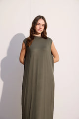 Ärmelloses Basic Maxikleid aus Baumwolle