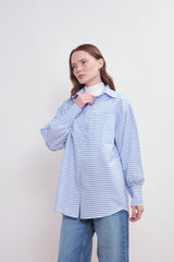 Gestreifte Boyfriend-Bluse aus Baumwolle