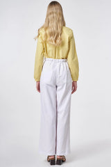 Wide-Leg-Hose mit High-Waist und Kordelgürtel