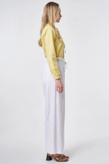 Wide-Leg-Hose mit High-Waist und Kordelgürtel