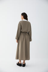 Kurze Tencel-Jacke mit Knöpfen