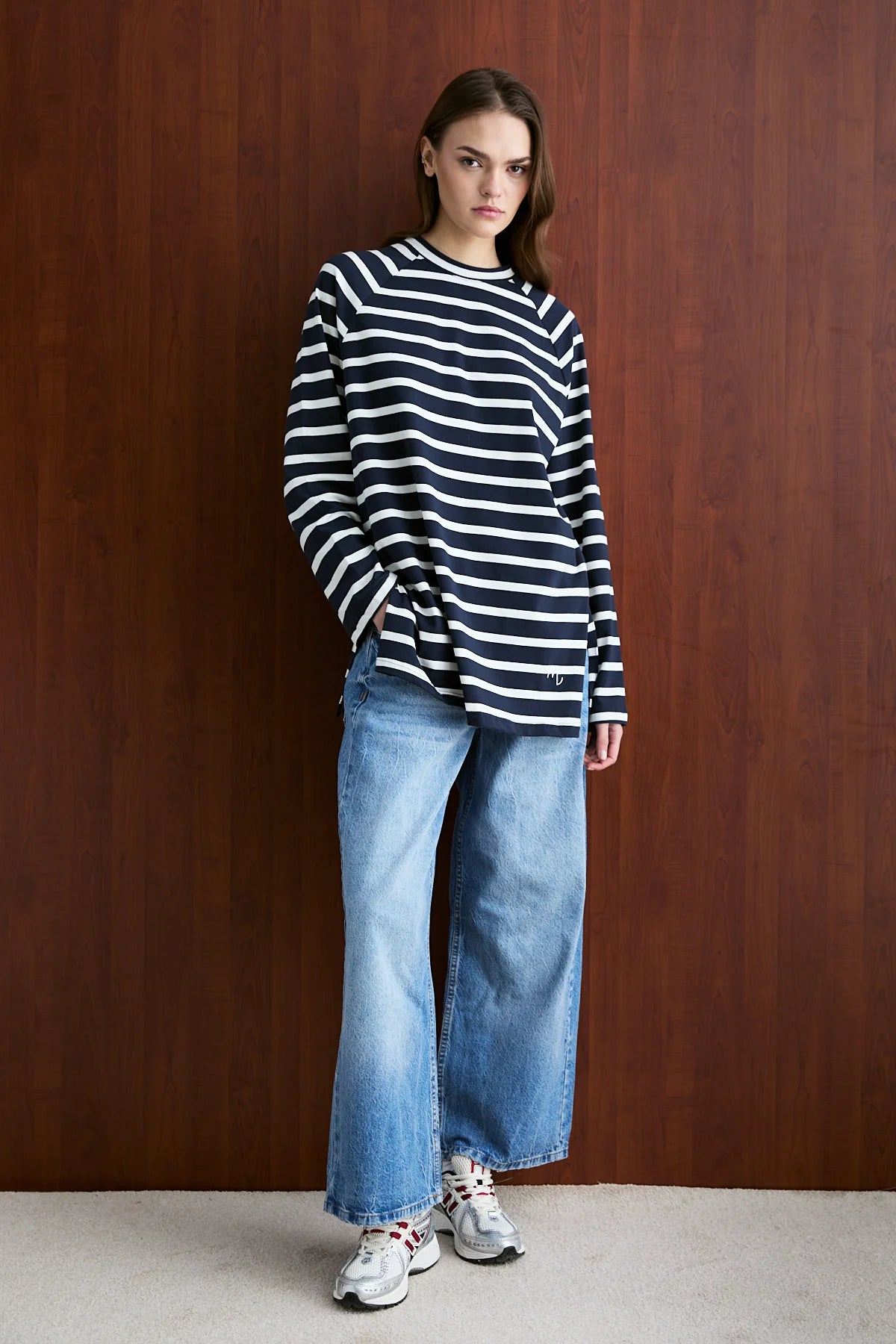 Basic-Sweatshirt mit Taillengürtel