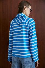 Gestreiftes Sweatshirt mit Schal-Detail