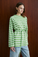 Basic-Sweatshirt mit Taillengürtel
