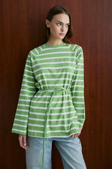 Basic-Sweatshirt mit Taillengürtel