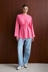 Basic-Sweatshirt mit Taillengürtel