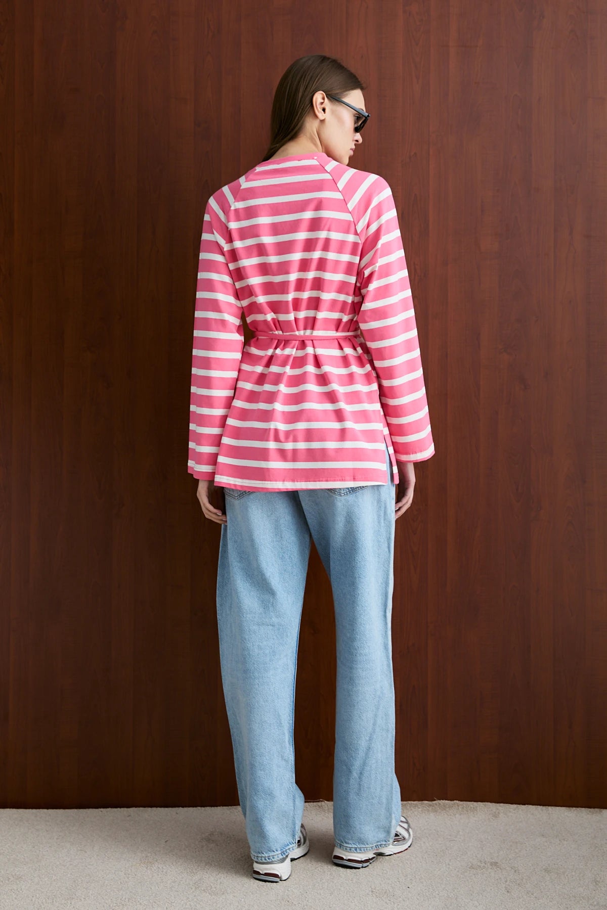 Basic-Sweatshirt mit Taillengürtel