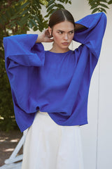 Bluse mit Fledermausärmeln